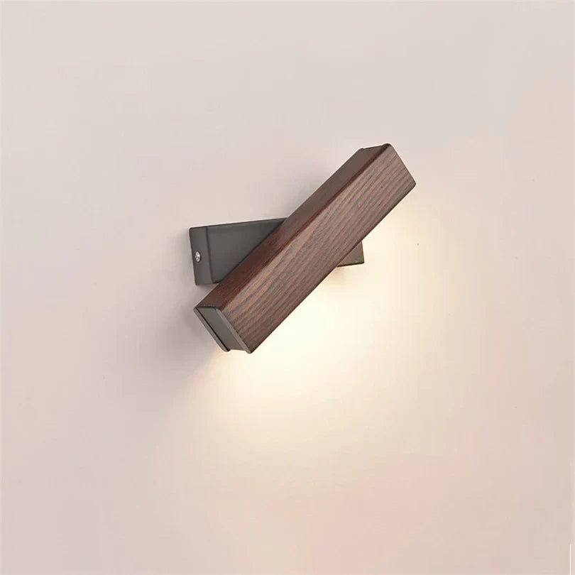 Adjustable Wooden LED Wall Light – Modern Reading Lamp