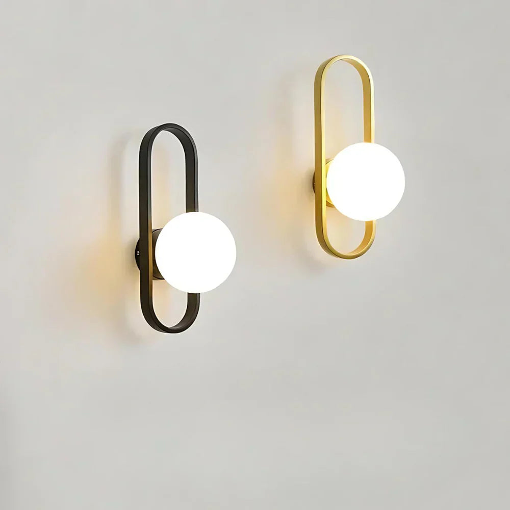 Modern Wall Light with Frosted Glass Globe