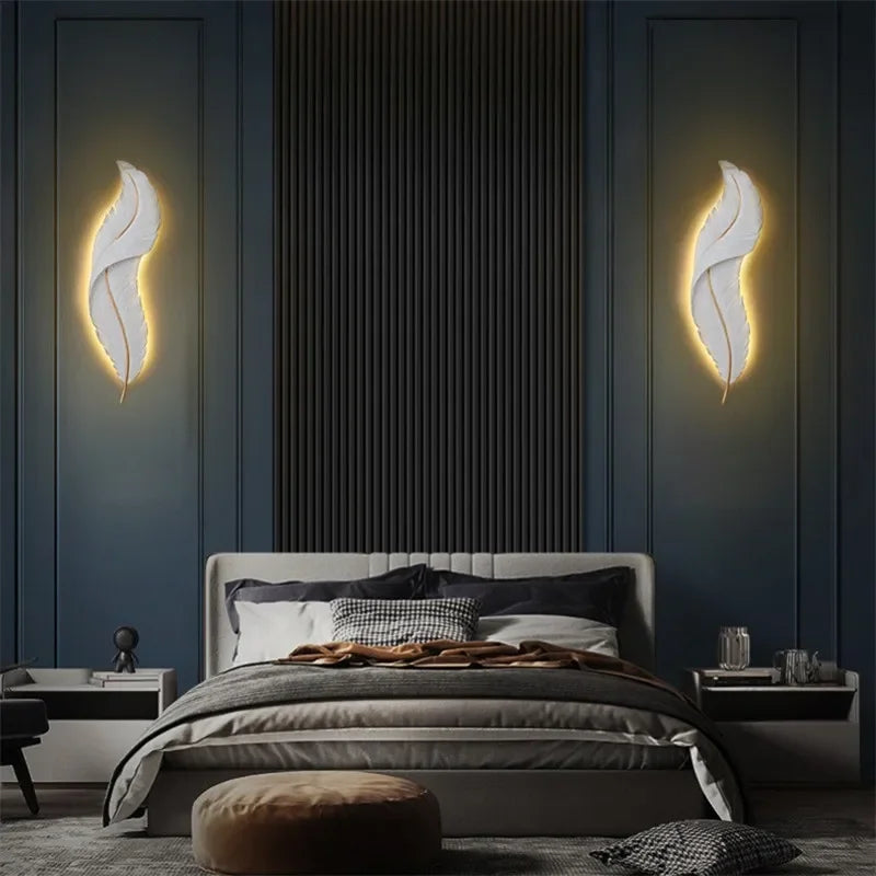 Feather-Shaped Wall Light – Subtle Elegance and Ambient Glow