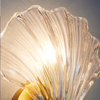 Shell-Shaped LED Wall Light – Elegant Brass and Glass Sconce
