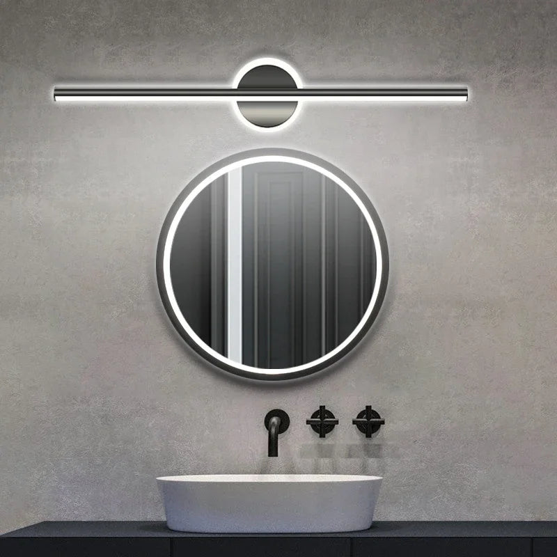 Modern LED Wall Light with Linear Design and Circular Accent – Contemporary Decorative Lighting