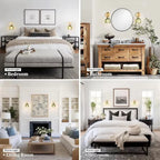 Retro Wall Lamp in Tulip Flower Shape – Vintage Sconce with Glass Shade and Gold Finish