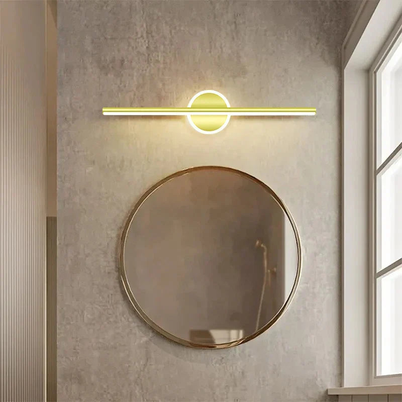Modern LED Wall Light with Linear Design and Circular Accent – Contemporary Decorative Lighting