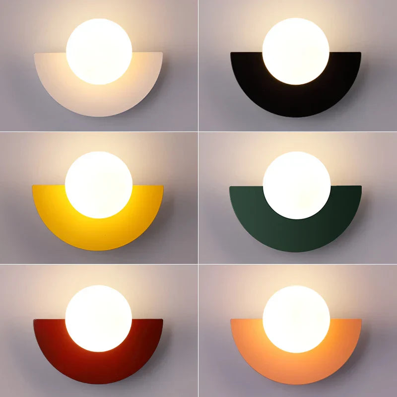 Modern Geometric LED Wall Light – Half Circle Design