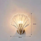 Shell-Shaped LED Wall Light – Elegant Brass and Glass Sconce