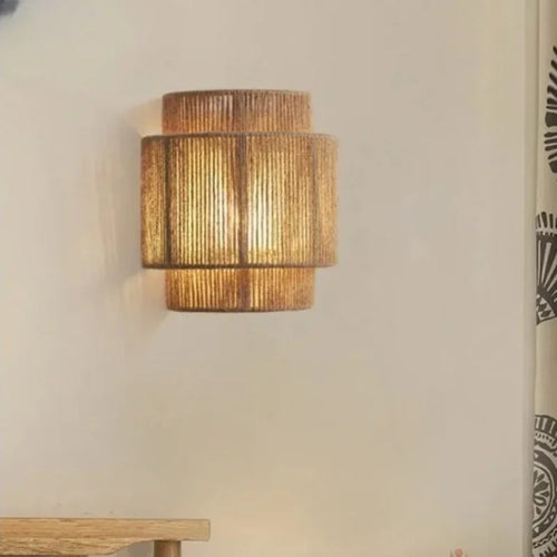 Hikari Boho Wall Light with Natural Rope