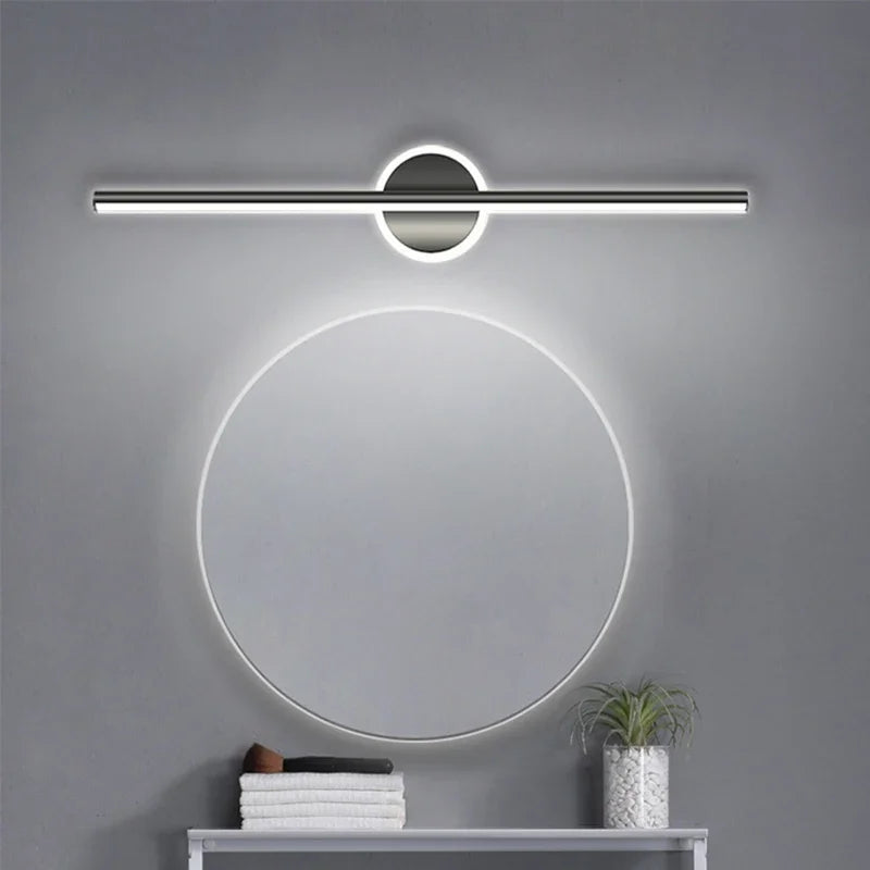 Modern LED Wall Light with Linear Design and Circular Accent – Contemporary Decorative Lighting
