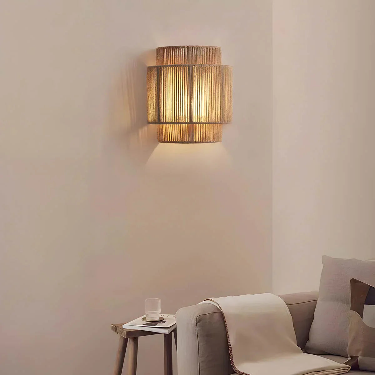 Hikari Boho Wall Light with Natural Rope