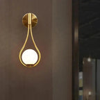 Modern LED Wall Sconce with Spherical Glass Shade