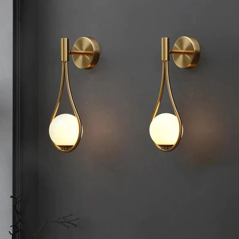 Modern LED Wall Sconce with Spherical Glass Shade