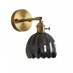 Retro Wall Lamp in Tulip Flower Shape – Vintage Sconce with Glass Shade and Gold Finish
