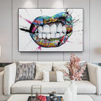 Graffiti Lips Canvas