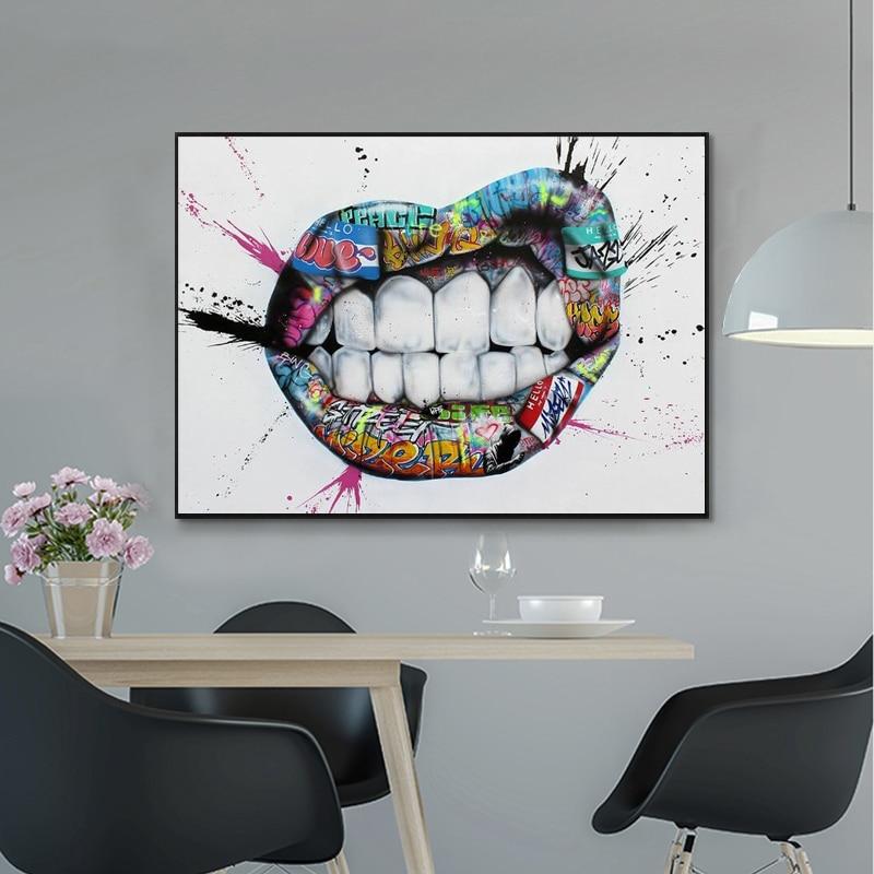 Graffiti Lips Canvas