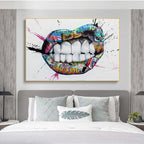 Graffiti Lips Canvas