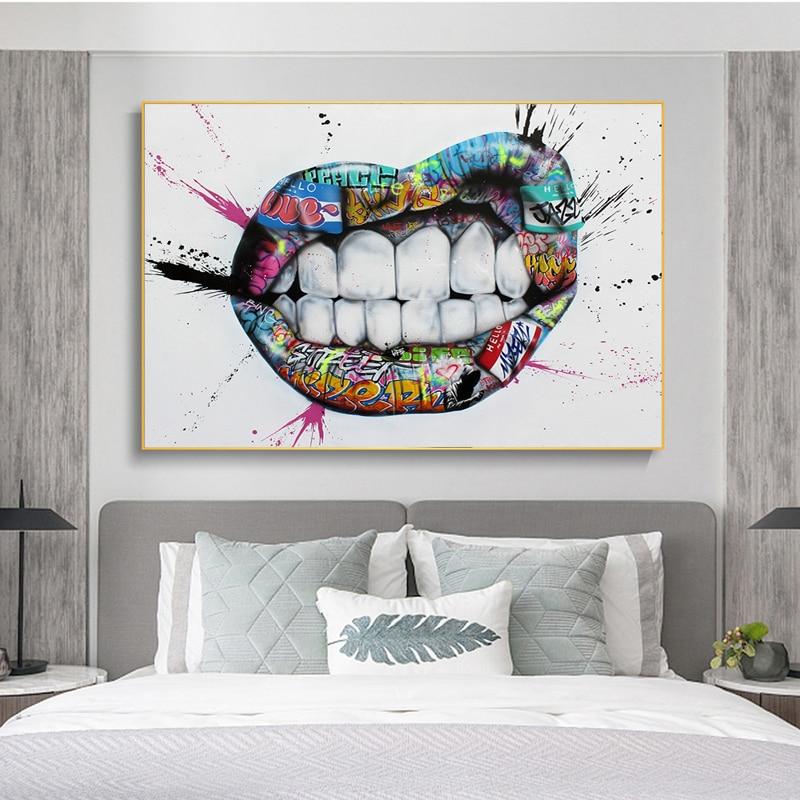 Graffiti Lips Canvas