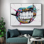 Graffiti Lips Canvas