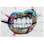 Graffiti Lips Canvas