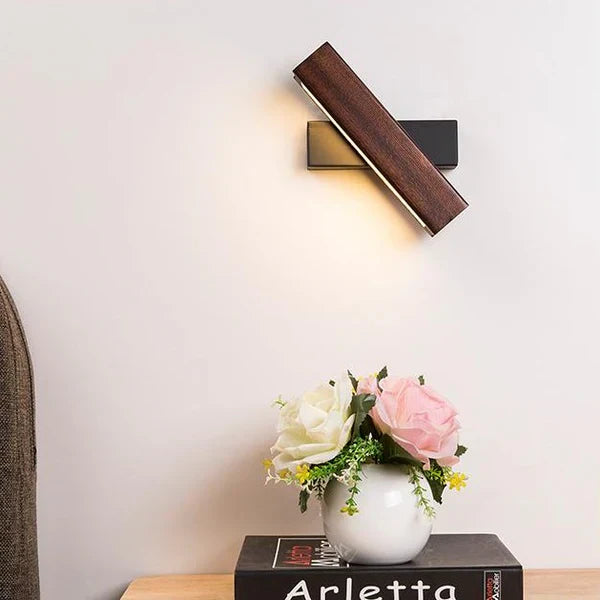 Adjustable Wooden LED Wall Light – Modern Reading Lamp