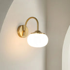 Wall Light with Glass Shade and Brass Finish
