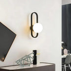 Modern Wall Light with Frosted Glass Globe
