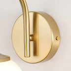 Wall Light with Glass Shade and Brass Finish