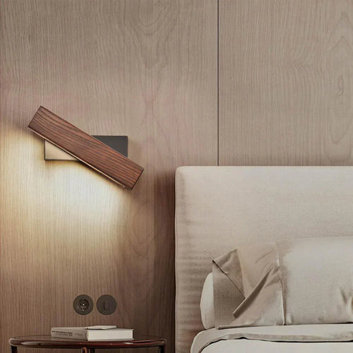 Adjustable Wooden LED Wall Light – Modern Reading Lamp