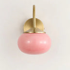 Wall Light with Glass Shade and Brass Finish
