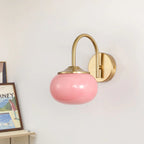Wall Light with Glass Shade and Brass Finish