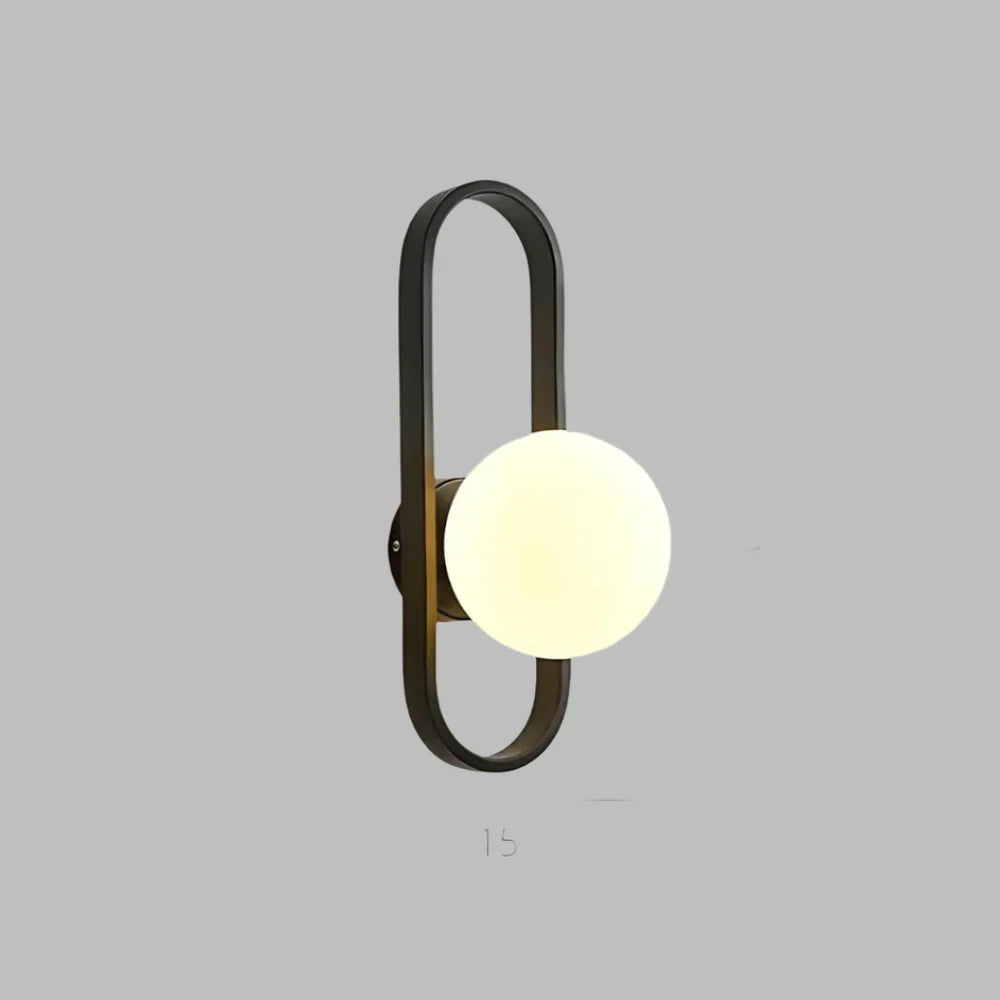 Modern Wall Light with Frosted Glass Globe