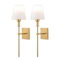 Classic Wireless Wall Lamp with Fabric Shade – Elegant Sconce for Living Room and Bedroom (Set of 2)