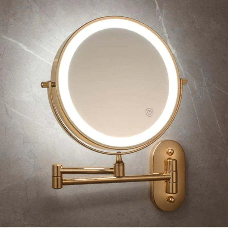 Wall-Mounted LED Makeup Mirror with Magnification