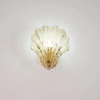 Shell-Shaped LED Wall Light – Elegant Brass and Glass Sconce