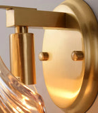 Shell-Shaped LED Wall Light – Elegant Brass and Glass Sconce