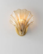 Shell-Shaped LED Wall Light – Elegant Brass and Glass Sconce