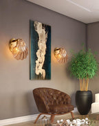Shell-Shaped LED Wall Light – Elegant Brass and Glass Sconce