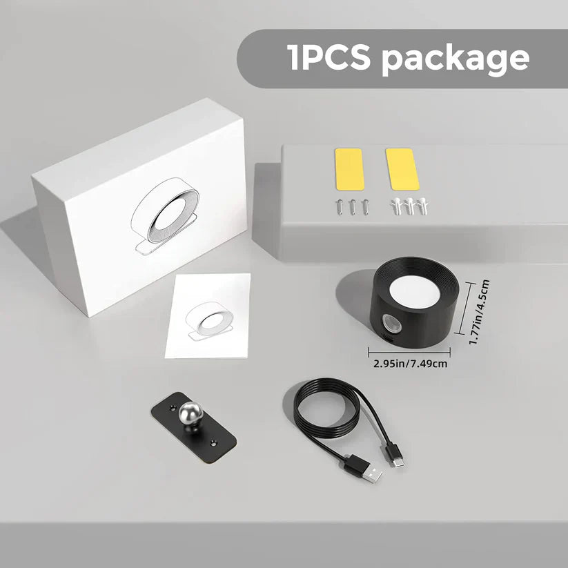 Wireless Detachable Wall Light – Rechargeable LED Lamp with 360° Rotation